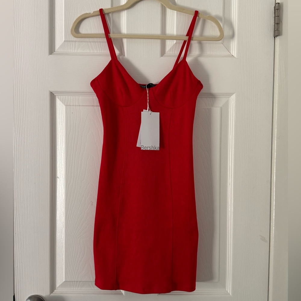 Bershka Vibrant Red Mini Dress